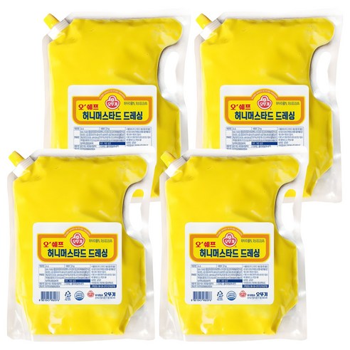 오뚜기 오쉐프 허니머스터드 드레싱, 2kg, 4개