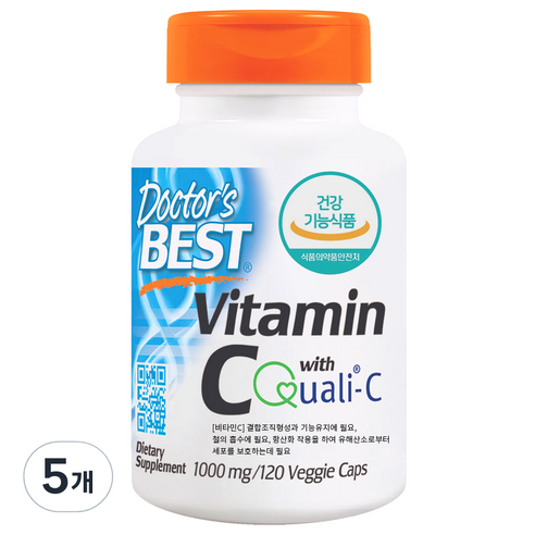 Doctor''s Best 비타민 C 1000mg 베지캡, 120정, 5개