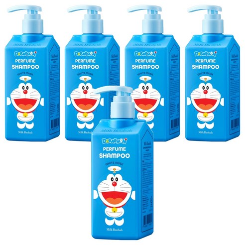 밀크바오밥 퍼퓸 샴푸 화이트머스크향 도라에몽 에디션 랜덤발송, 5개, 300ml