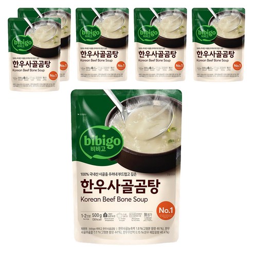 비비고 한우사골곰탕, 500g, 6개