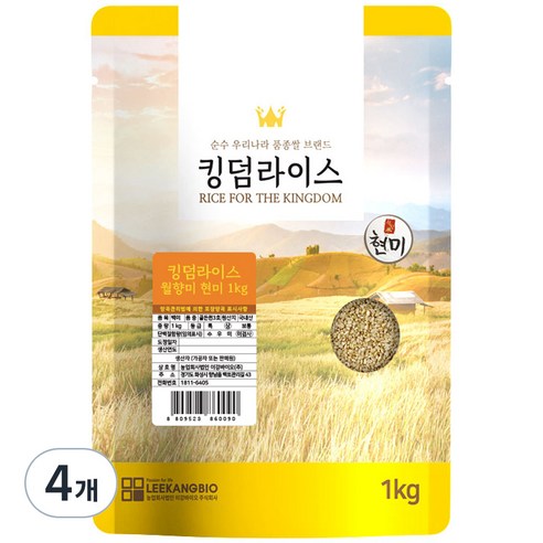 킹덤라이스 월향미 현미, 1kg, 4개