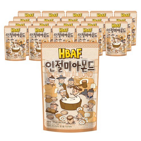 에이치비에이에프 인절미 아몬드, 190g, 20개
