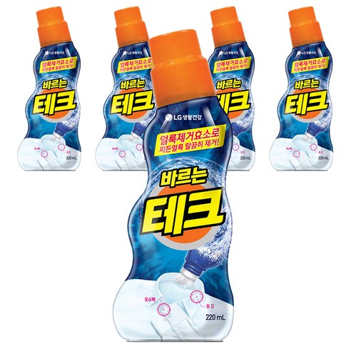 테크 바르는 테크 얼룩제거제, 220ml, 5개