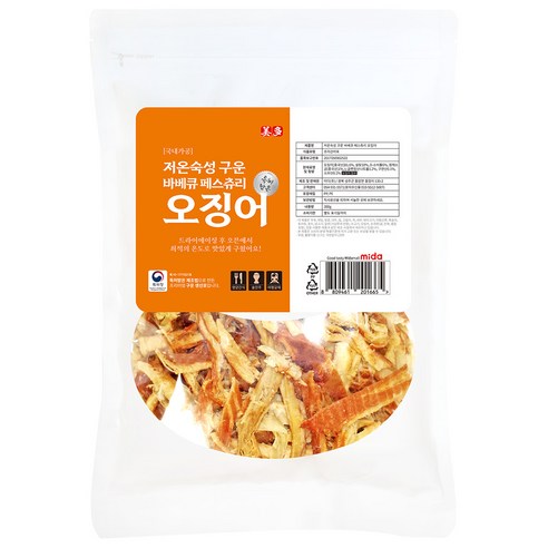 미다몰 저온숙성 구운 바베큐 페스츄리 오징어, 1개, 500g