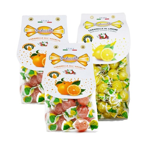 골로셀라 캔디 레몬 500g + 오렌지 200g x 2p 세트, 1세트