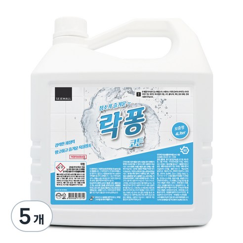 락퐁 욕실세정제 코튼향, 4L, 5개