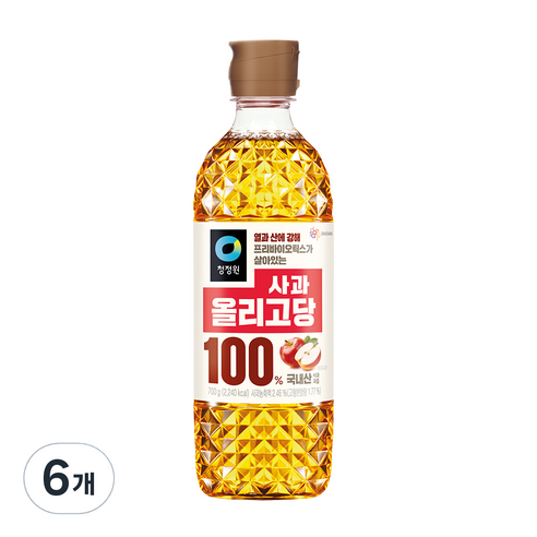 대상 청정원 사과 올리고당, 700g, 6개