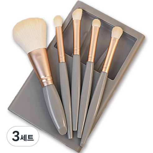 더들캣 메이크업 브러시 5종 세트, 그레이, 3세트