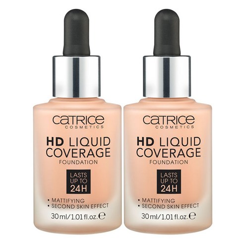 캐트리스 HD 리퀴드 커버리지 파운데이션 30ml, 020호 로즈베이지, 2개