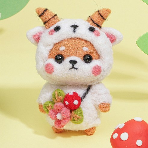 심플라인 양모펠트 시바견 패밀리 DIY 키트, 1개, 양