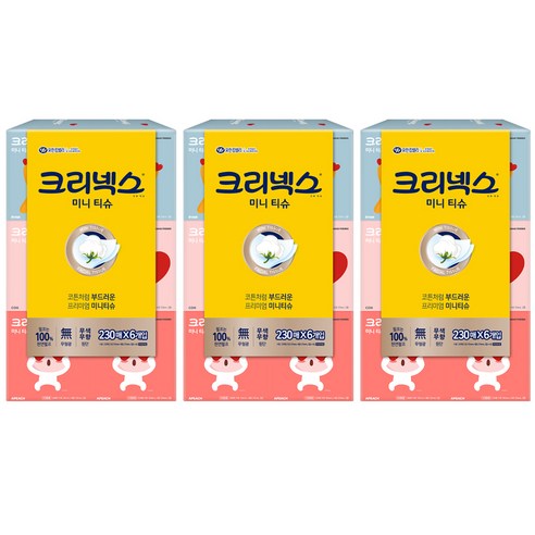 크리넥스 미니 카카오 1/2 티슈, 230매, 18개