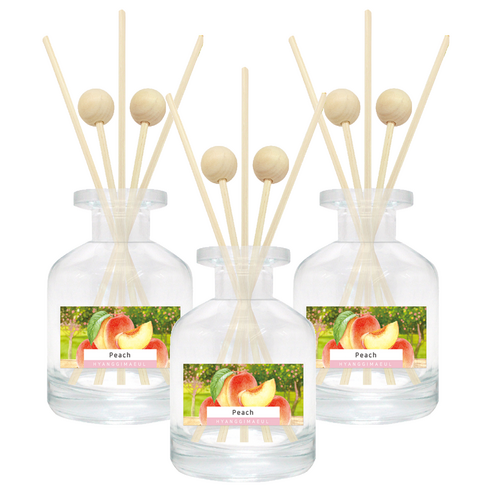 향기마을 실내용 홈 디퓨저, 복숭아, 150ml, 3개