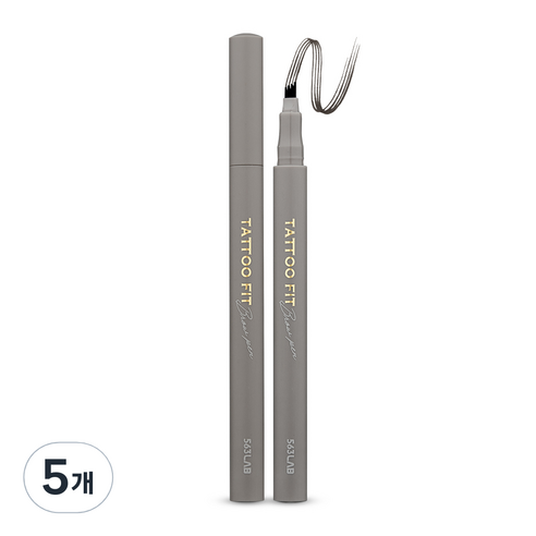 563랩 타투핏 브로우펜 0.9g, 01 그레이블랙, 5개