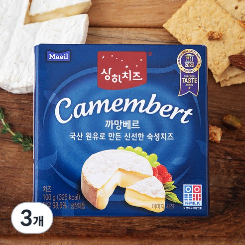 상하치즈 까망베르치즈, 100g, 1개입, 3개