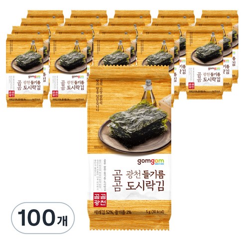 곰곰 광천 들기름 도시락김, 5g, 100개
