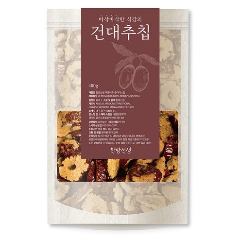 한방선생 구운대추 슬라이스 칩 400g, 1개