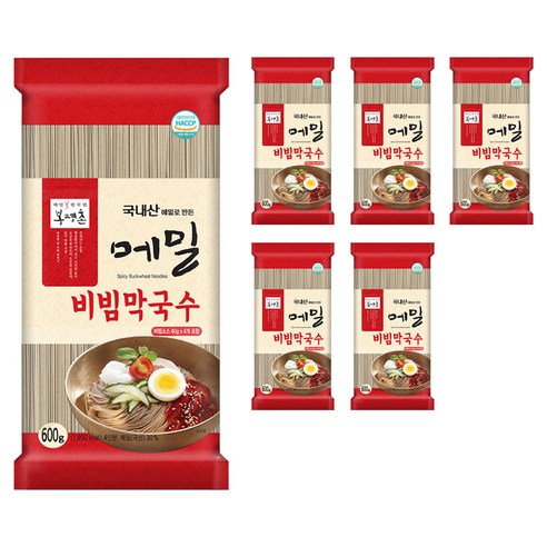 봉평촌 메밀 비빔 막국수, 600g, 6개