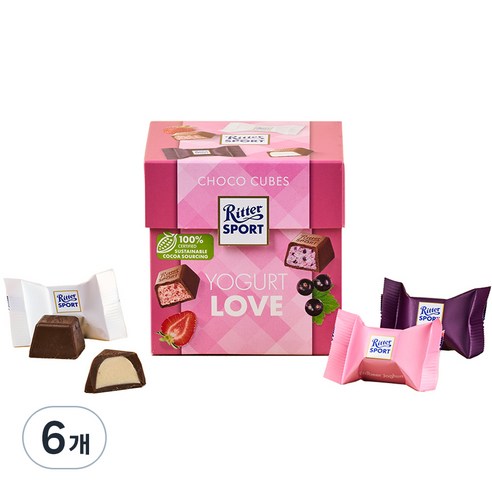 리터스포트 초코큐브 요거트 러브 랜덤발송, 176g, 6개
