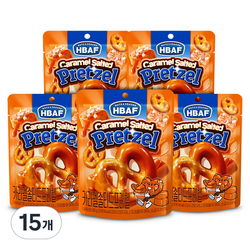 바프 카라멜 솔티드 프레첼, 30g, 15개