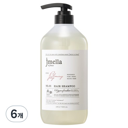 제이멜라 인 프랑스 블루밍 피오니 헤어 샴푸, 6개, 1000ml
