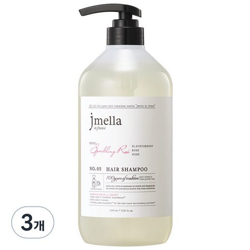 제이멜라 인 프랑스 스파클링 로제 헤어 샴푸 플로럴향, 3개, 1000ml