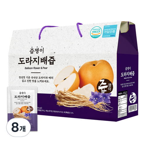 즙쟁이 도라지 배즙, 2.4L, 8개