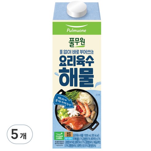 풀무원 요리육수 해물, 1000ml, 5개