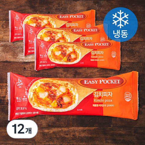 라체나 이지포켓 김치피자 (냉동), 80g, 1개입, 12개