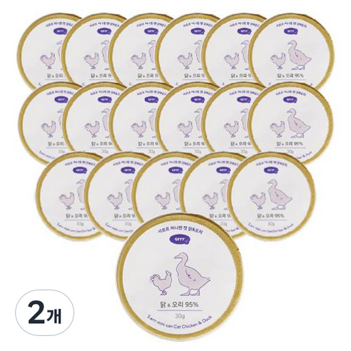 동원아르르 사르르 미니캔 캣 대용량 간식, 혼합맛(닭/오리), 540g, 2개