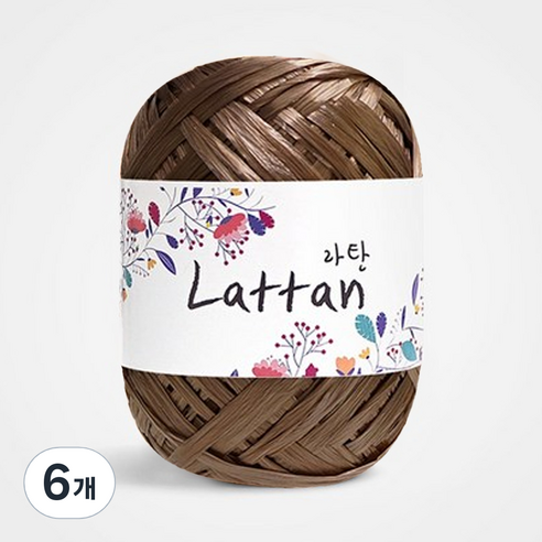 yarna 라탄 라피아 뜨개실 40g, 35번 유광, 6개