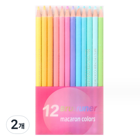 알로데 마카롱 컬러 유성 색연필 TYPE 01, 12색, 2개