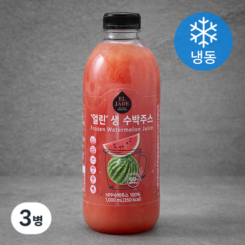 엘제이드 얼린 생 수박주스 (냉동), 1L, 3병