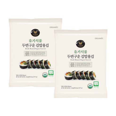 [만전김] 유기식품 구운 김밥김 22g(10매), 22g, 2개