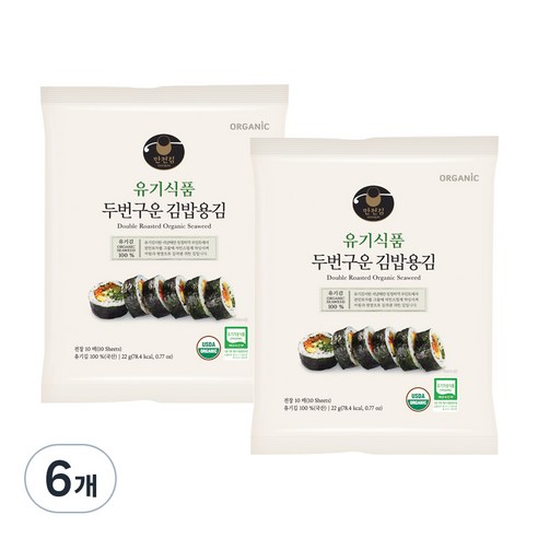 [만전김] 유기식품 구운 김밥김 10p, 22g, 6개