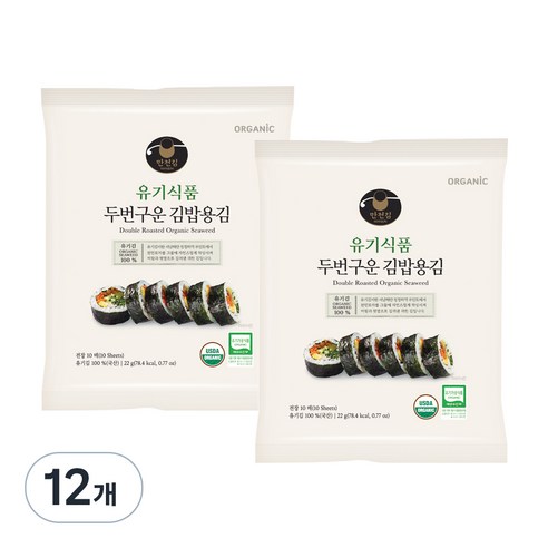 [만전김] 유기식품 구운 김밥김 10p, 22g, 12개