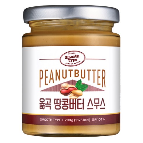 옳곡 국내산 땅콩버터 스무스, 200g, 1개