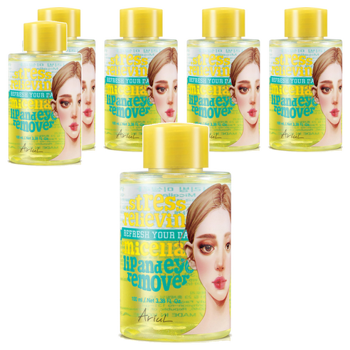 아리얼 스트레스 릴리빙 미셀라 립 앤 아이 리무버, 100ml, 6개