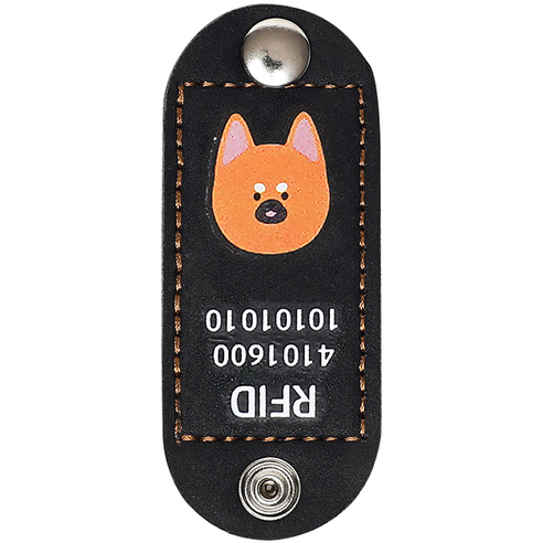 뽀시래기 강아지 동물등록 RFID 외장인식칩 가죽형 인식표, 24