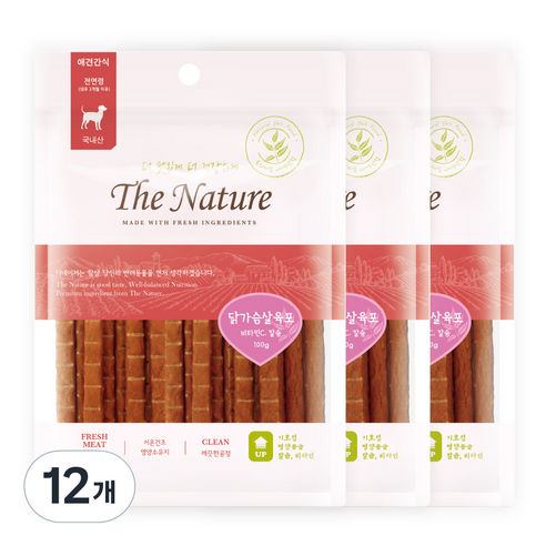 굿데이 더네이쳐 강아지 스틱형 간식, 닭가슴살, 100g, 12개