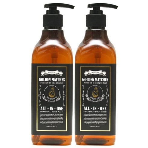 골든매치스 올인원 샴푸 앤 바디워시 미드나잇, 500ml, 2개