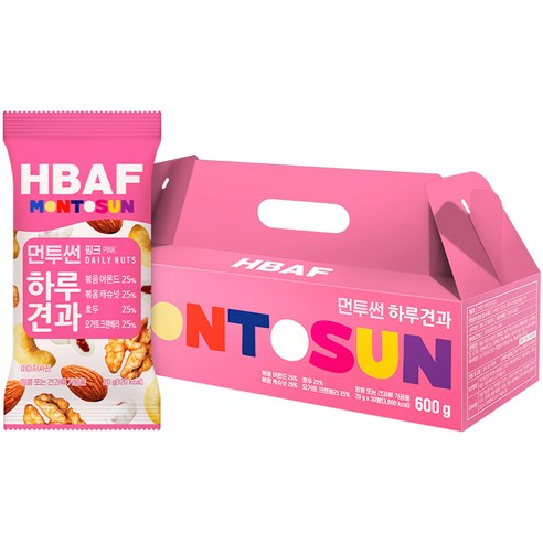 HBAF 바프 먼투썬 하루견과 핑크, 600g, 1개