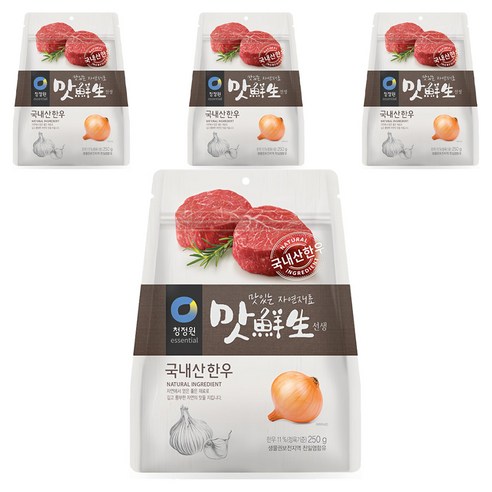 청정원 맛선생 국내산한우, 250g, 4개