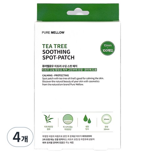 퓨어멜로우 티트리 수딩 스팟패치, 100개입, 4개
