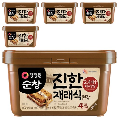 청정원순창 진한 재래식 집된장, 900g, 5개