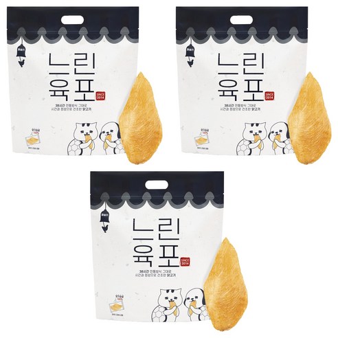 페슬러 반려동물 느린육포 간식, 닭가슴살맛, 200g, 3개
