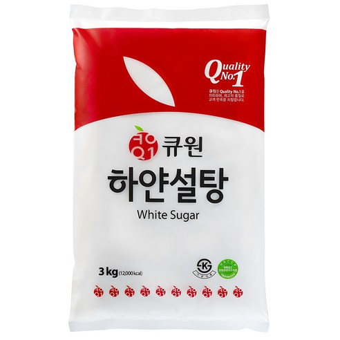 큐원 하얀 설탕, 3kg, 1개