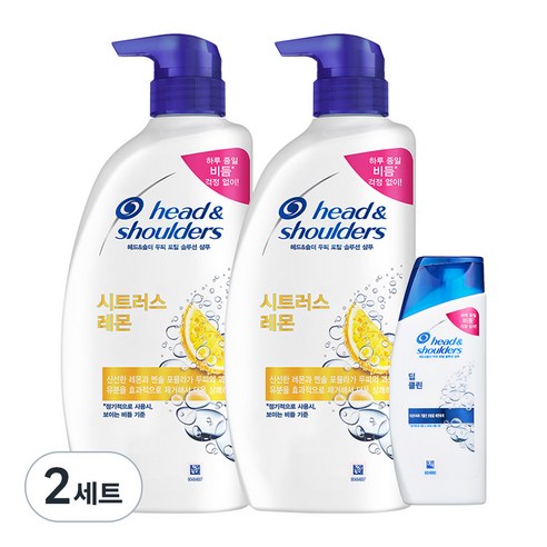 헤드앤숄더 시트러스 레몬향 2개 + 딥클린 샴푸 세트, 2세트