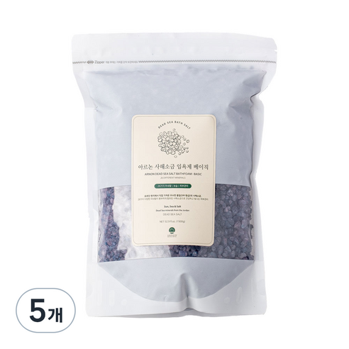 아르논 사해소금 입욕제 베이직 라벤더, 1.5kg, 5개