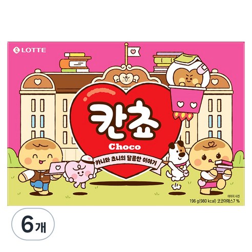 롯데웰푸드 칸쵸 초코, 196g, 6개