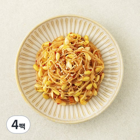 집반찬연구소 매콤 콩나물 무침, 4팩, 130g